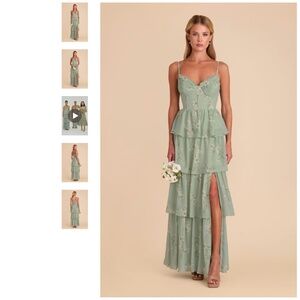 Birds Grey Sage Le Fleur Chiffon Dress